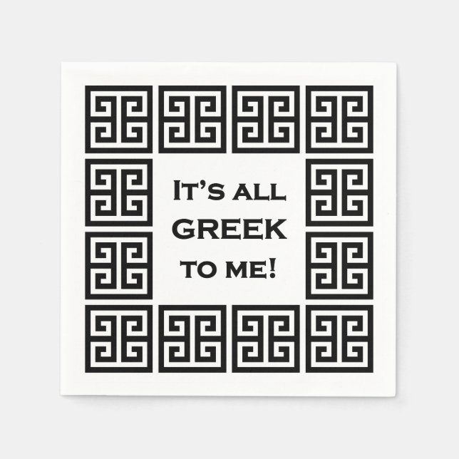 Serviette En Papier Cocktail "Tout est grec pour moi" (Devant)