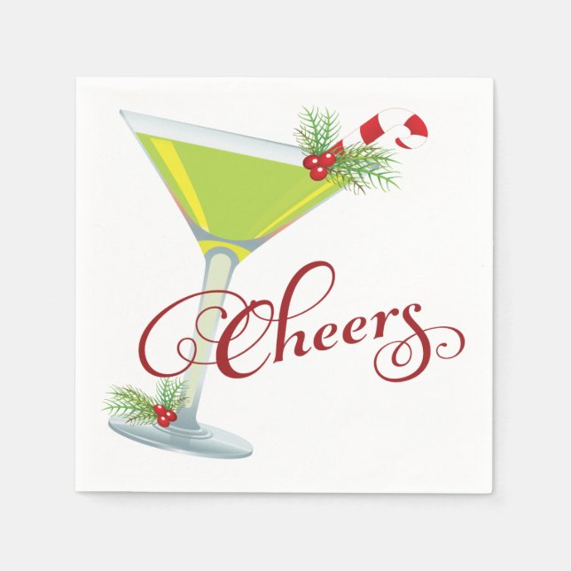 Serviette En Papier Cocktail Vacances Noël Papier de fête Naples (Devant)