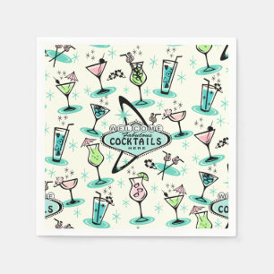 Serviette En Papier Cocktails atomiques rétro