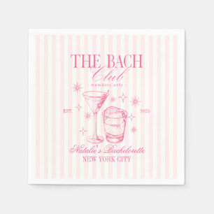 Serviette En Papier Cocktails Club Bachelorette Party Rose