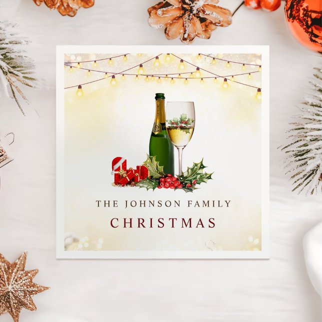 Serviette En Papier Cocktails de vacances Festive moderne fête de Noël (Créateur téléchargé)