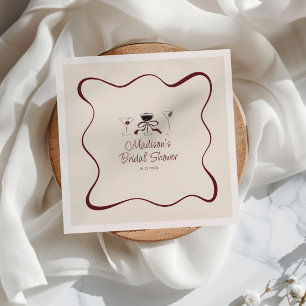 Serviette En Papier Cocktails Dessinés à la main Fête des mariées à ca