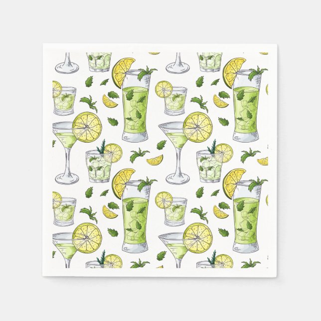 Serviette En Papier Cocktails d'été (Devant)
