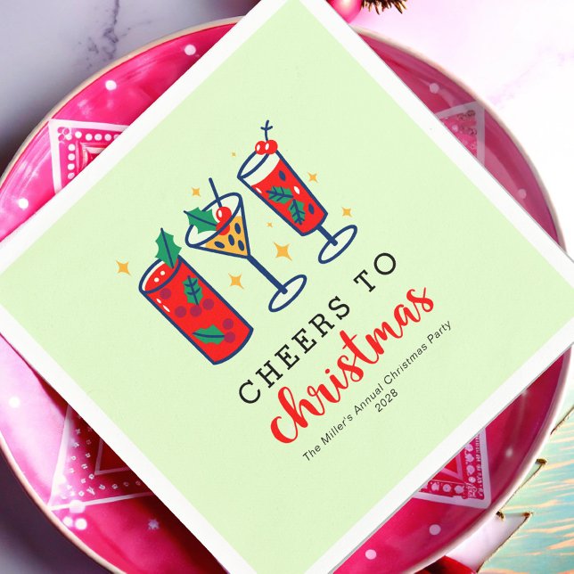 Serviette En Papier Cocktails Festive Soirée de Noël (Créateur téléchargé)