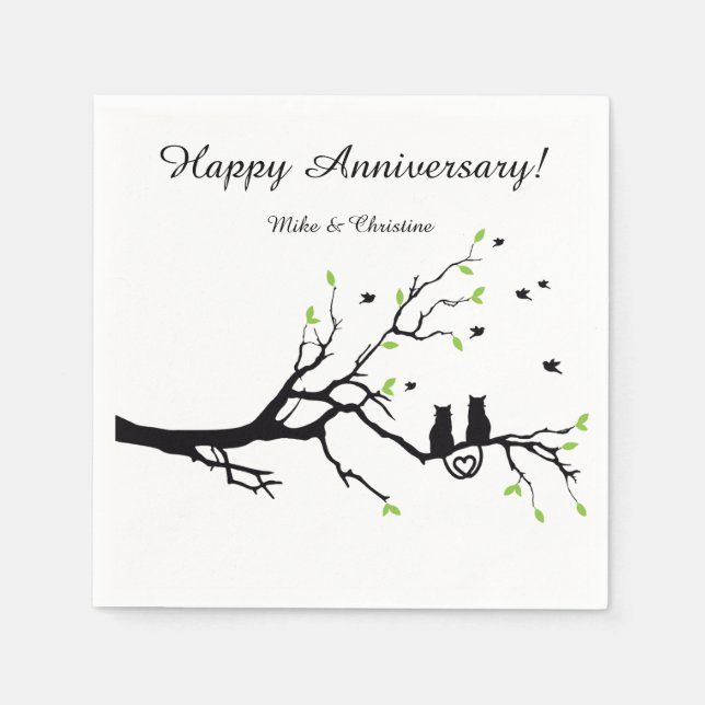 Serviette En Papier Cocktails mariages et Anniversaires serviettes (Devant)