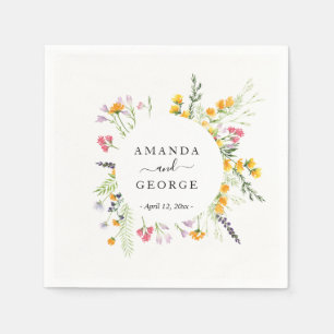Serviette En Papier Cocktails Mariages fleur sauvage