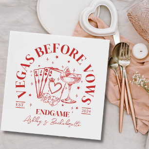 Serviette En Papier Cocktails rétro Red Bachelorette Party