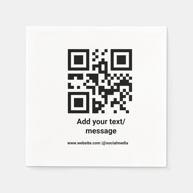 Serviette En Papier code barre personnalisé simple ajouter votre site  (Devant)