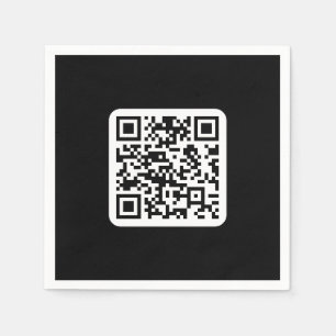 Serviette En Papier Code QR moderne modifiable Blanc noir ou toute c