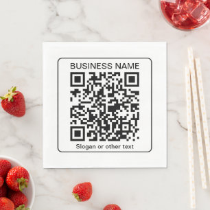Serviette En Papier Code QR numérisable modifiable + votre nom d'entre