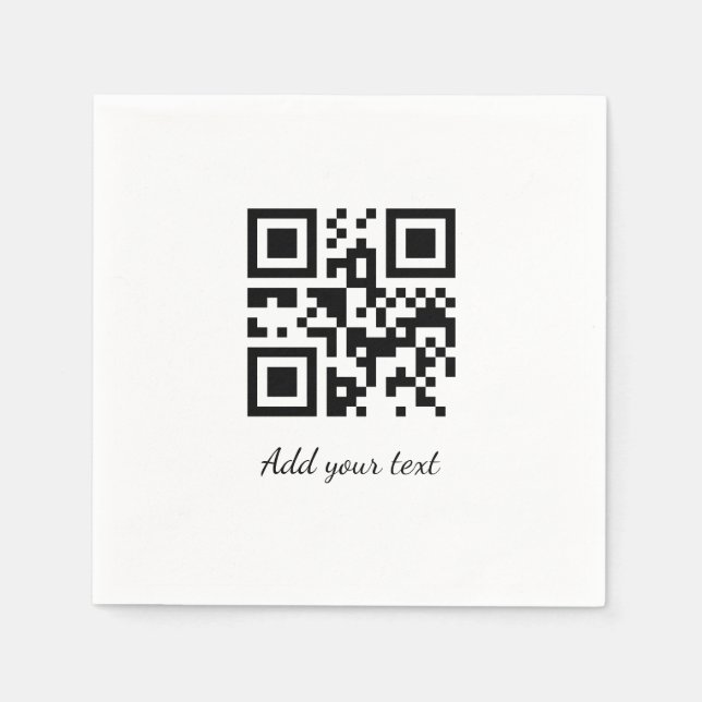 Serviette En Papier code QR personnalisé simple ajoutez votre nom text (Devant)