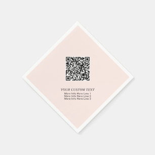 Serviette En Papier Code QR promotionnel simple rose blush pour les en