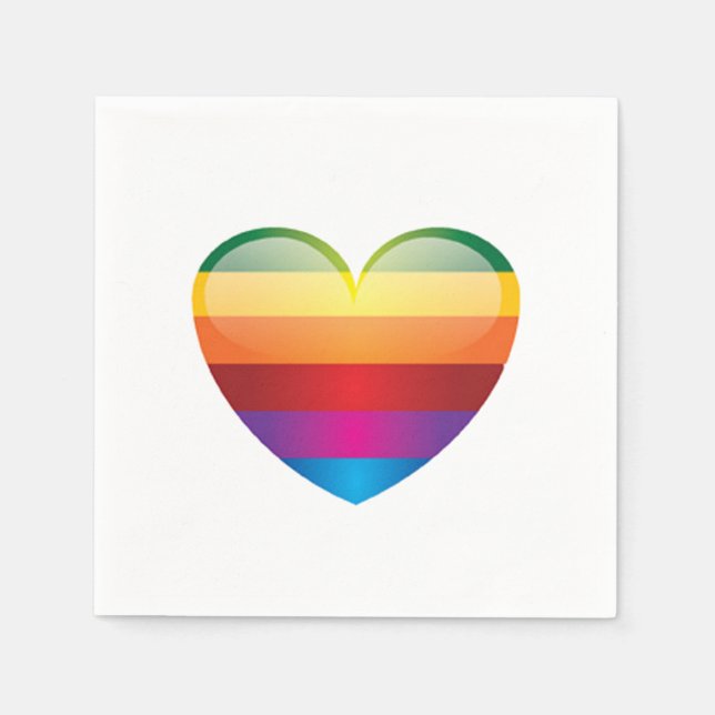 Serviette En Papier Coeur arc-en-ciel (Devant)