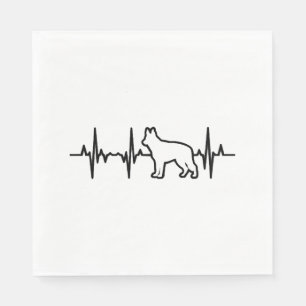 Serviette En Papier Coeur berger allemand