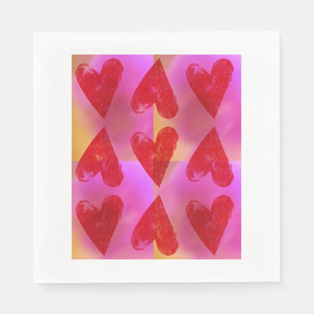 Serviette En Papier Coeur d'amour Cosmique (Devant)