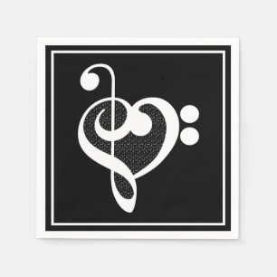 Serviette En Papier Cœur de musique - J'aime la musique