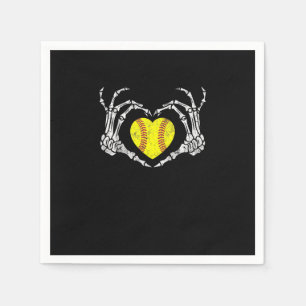 Serviette En Papier Coeur de softball Skeleton main Halloween Costume 