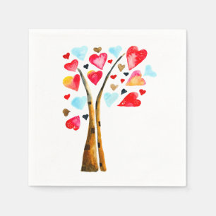 Serviette En Papier Coeur des valemtines lunaires