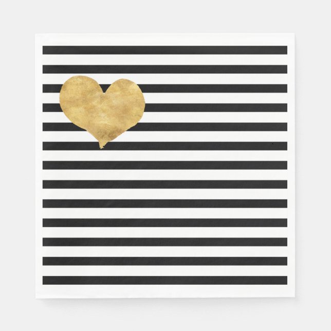 Serviette En Papier Coeur d'or à la française (Devant)