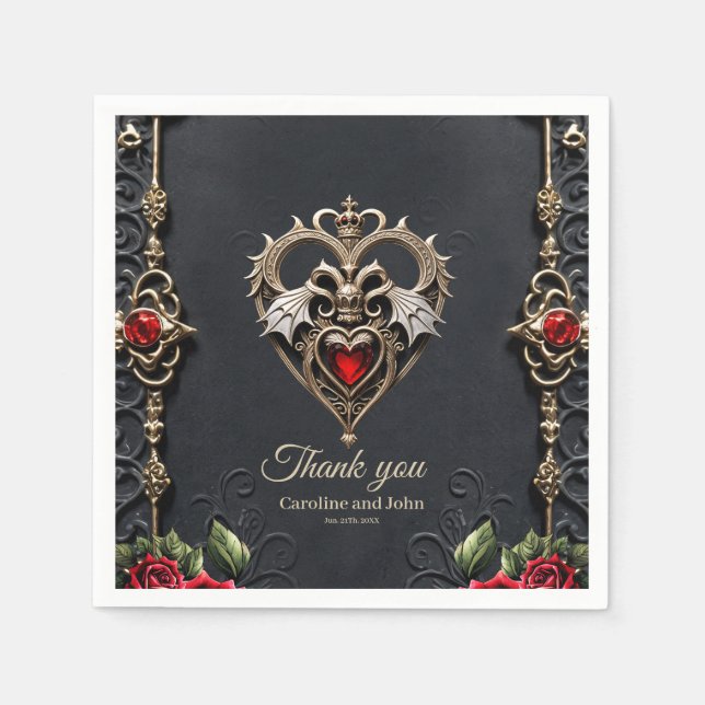Serviette En Papier Coeur gothique étonnant (Devant)