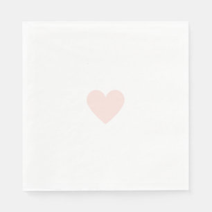 Serviette En Papier Cœur Rose Moderne Personnalisé