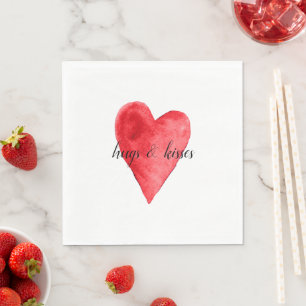 Serviette En Papier Coeur rouge