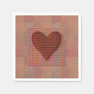 Serviette En Papier Cœur Rouge 