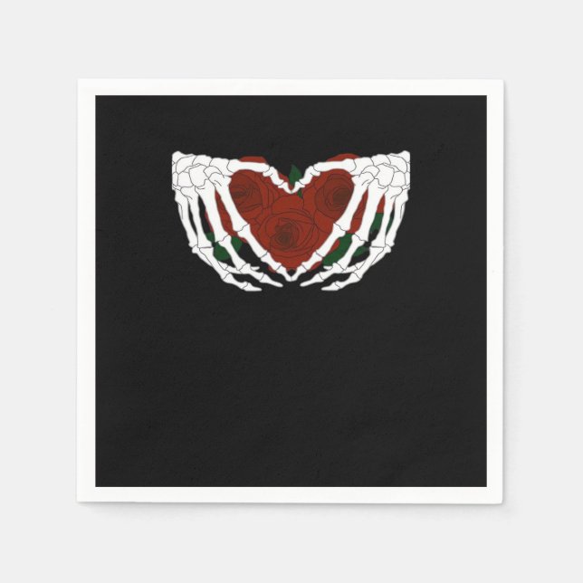 Serviette En Papier Coeur squelettique (Devant)