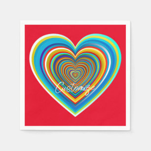 Serviette En Papier Coeur valentin multicolore Thunder_Cove