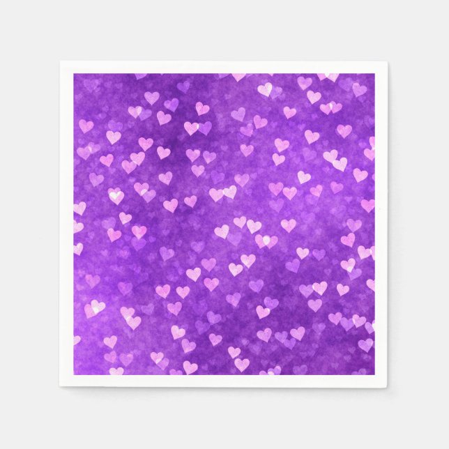 Serviette En Papier Coeur violet coloré (Devant)