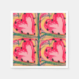 Serviette En Papier Coeurs d’amour