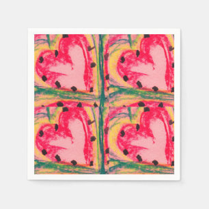 Serviette En Papier Coeurs d’amour