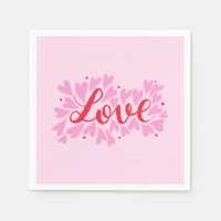 Coeurs d'amour - rose et rouge