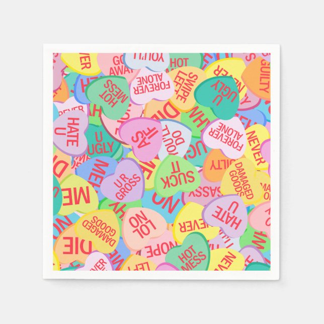 Serviette En Papier Coeurs de bonbons V. 2.0 (Devant)