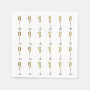 Serviette En Papier Coeurs de Champagne serviettes