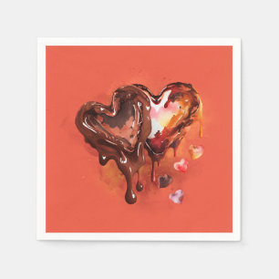 Serviette En Papier Coeurs de chocolat