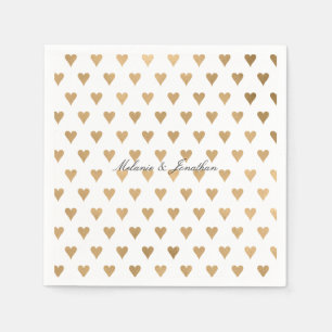 Serviette En Papier Coeurs d'or