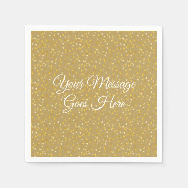 Serviette En Papier Coeurs d'or (Devant)