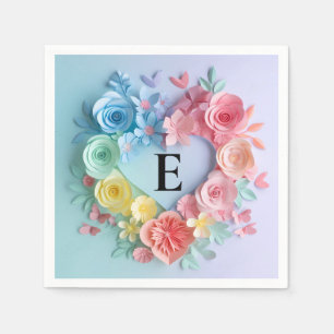 Serviette En Papier Coeurs En Papier, Fleurs, Papillons