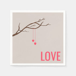 Serviette En Papier Coeurs minimalistes dans un arbre La Saint Valenti