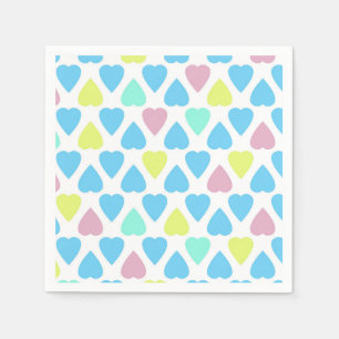 Serviette En Papier Coeurs multicolores