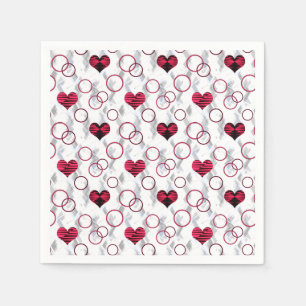 Serviette En Papier Coeurs noirs rouges mignons
