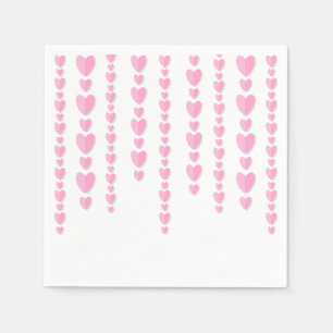 Serviette En Papier Cœurs roses fête mignonne de la Saint-Valentin