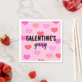 Serviette En Papier Coeurs roses mignons Galentines Jour Personnalisé