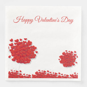 Serviette En Papier Coeurs rouges romantiques,Amour,Arbre,Saint-Valent