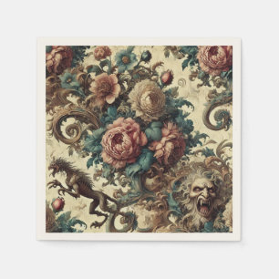 Serviette En Papier Coeurs sauvages & Chiens de Gaunt - Gothique victo