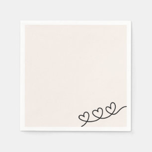 Serviette En Papier Coeurs - Serviettes minimalistes