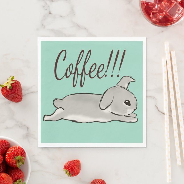 Serviette En Papier Coffee bunny (En situation)