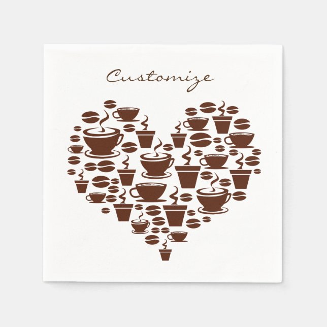 Serviette En Papier Coffee Lover Heart Thunder_Cove (Devant)