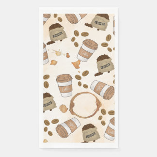 Serviette En Papier Coffee Lover's Dream - Aquarelle Brown pour